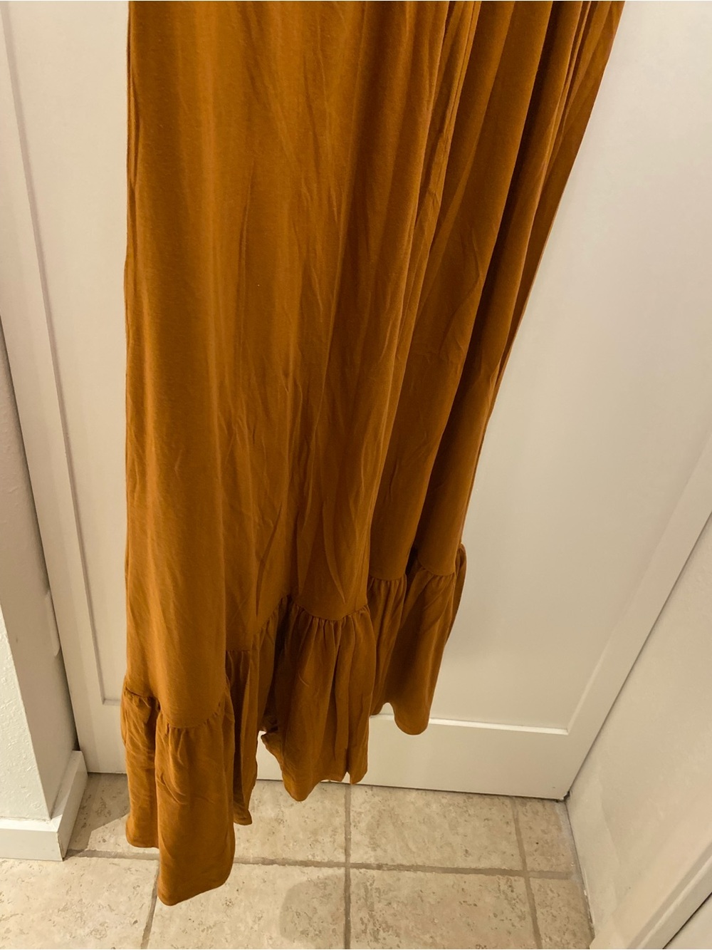 Zara Rust-Brown Spaghetti-Strap Maxi Dress Oversize - Picture 12 of 13